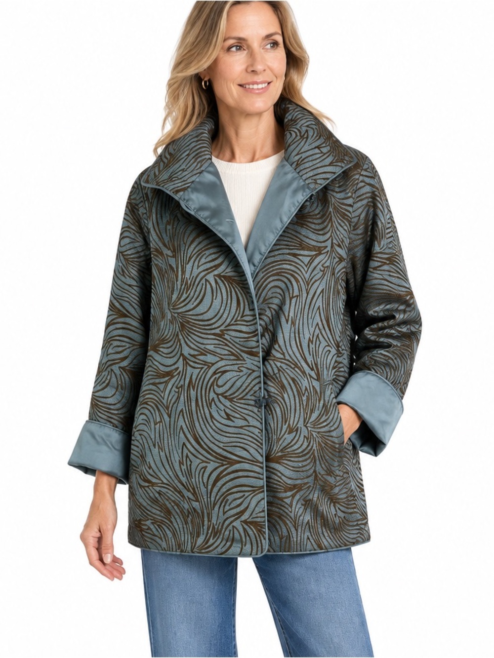 Mycra Pac Reversible Rain Jacket Flocked Swirl and Solid Size S